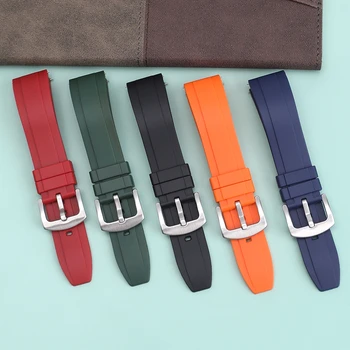 품질 불소 고무 시계 스트랩 18mm 19mm 20mm 21mm 22mm 24mm 스포츠 시계 밴드 블랙 그린 손목 밴드 퀵 릴리스 밴드