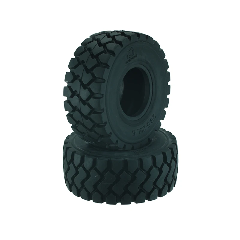 1 Paar Rubber Heftruck Banden Model Bouwvoertuigen 137Mm Loader Banden Voor 1/14 Rc Vrachtwagens Loader - afbeelding 1