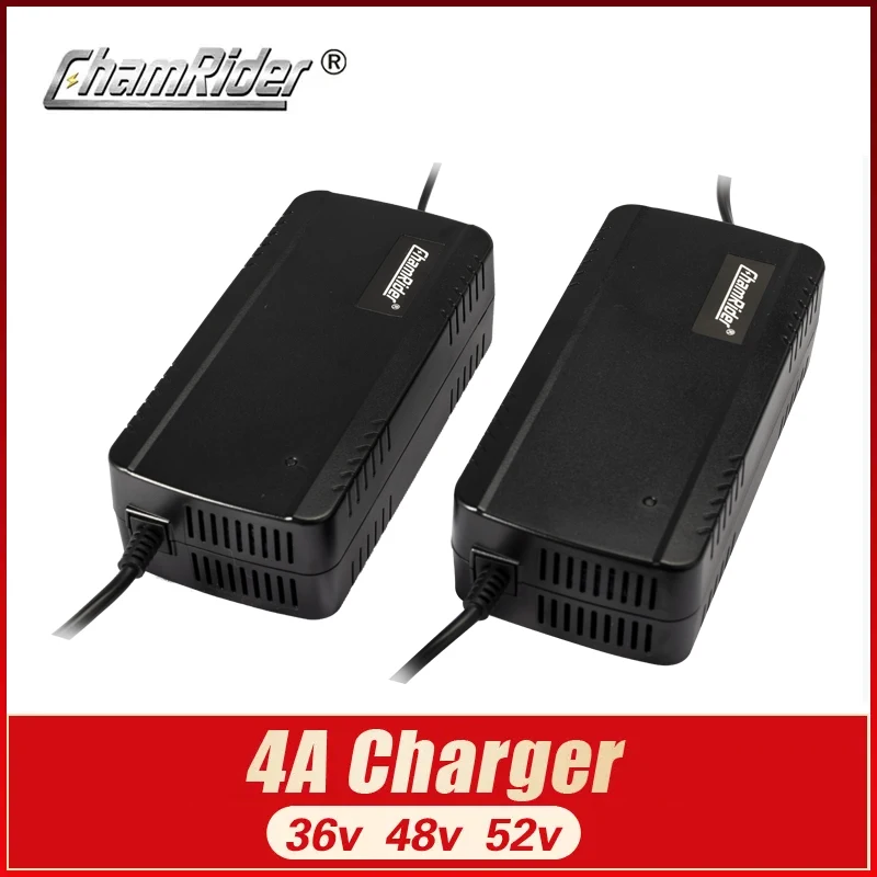 Chamrider 54.6V 4A Lithium Battery Charger 48v Electric Bike Charger for  DC2.1 XLR RCA Li-ion Battery Pack Charger High Quality