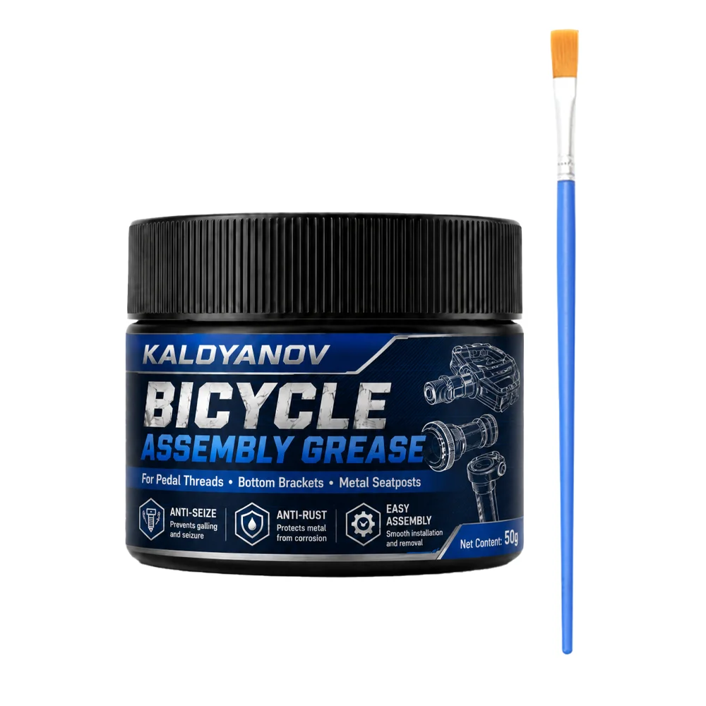 AliExpress NONE KALOYANOV 50g Bicycle Assembly Grease with Brush, Anti-Seize Anti-Rust Paste for Pedal Threads, Bottom Brackets, Metal Seatposts