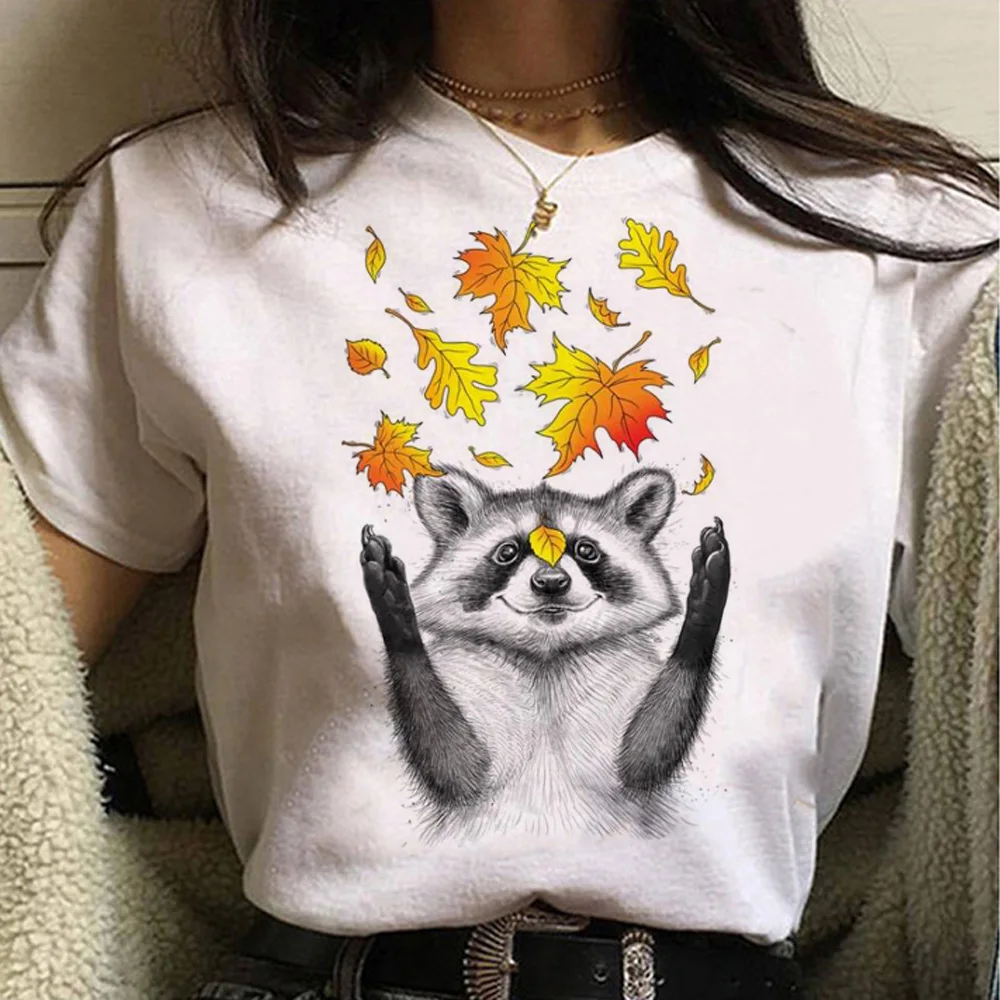 Racoon t shirt women manga harajuku t-shirts girl 2000s anime comic clothing