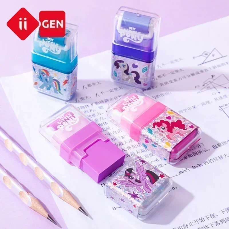 Gomme à rouleau Iigen My Little Pony pour enfants, papeterie d'étude créative pour étudiants, cadeau de Noël et d'anniversaire pour filles