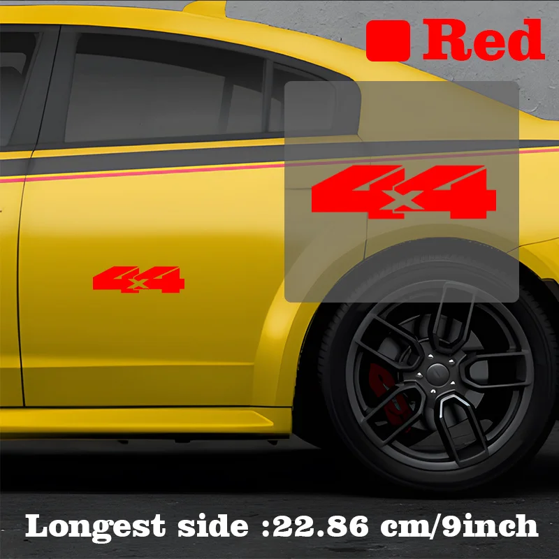 4x4 Off-Road Sticker Various Colors (Black/White/Yellow/Red) Waterproof Decal for Car Laptop Phone High Adhesion Durable Decor