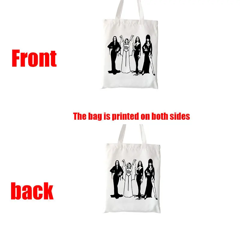 Halloween Gift Bag Bolso Queens of Evil MORTICIA ADDAMS BAG Tote Bag Eco Shopping Bag  Canvas Tote Bag Casual Supermarket Bag