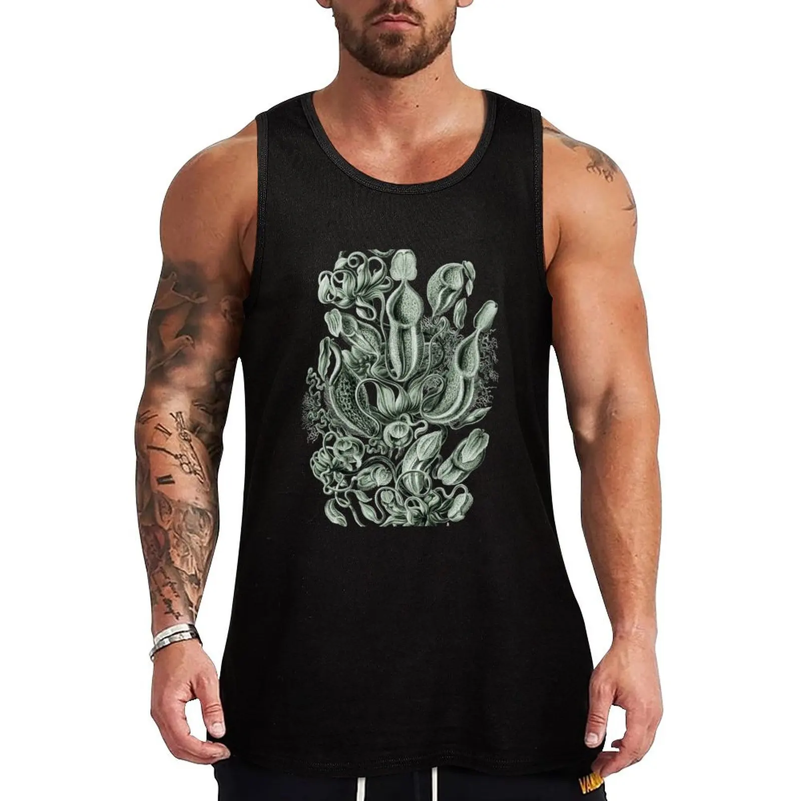 

Ernst Haeckel Nepenthaceae Pitcher Plant Green Tank Top summer clothes man 2025 men clothing