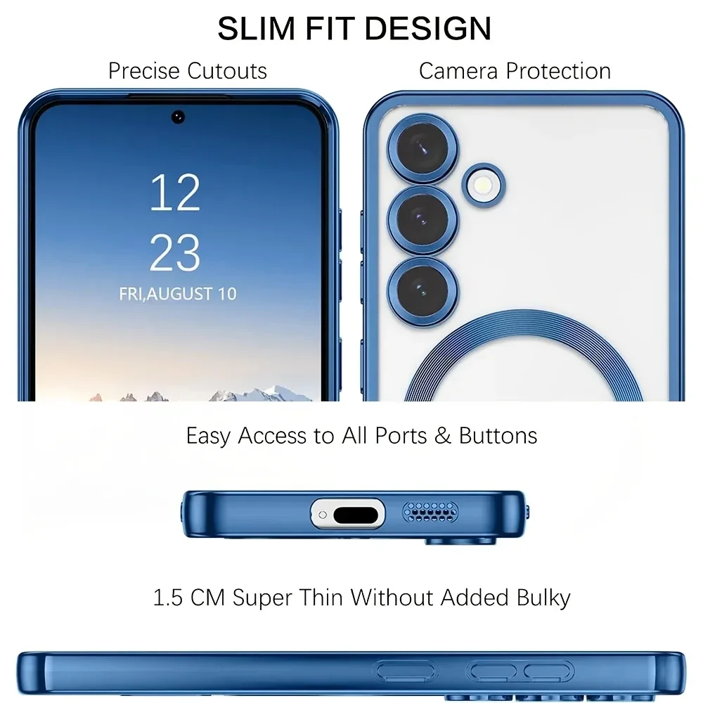 Luxuriöse Weiche TPU Magnetische Kabellose Ladehülle für Samsung Galaxy S21 S22 S25 S26 Ultra S23 S24 Plus FE mit Linsenschutz – Detail 12