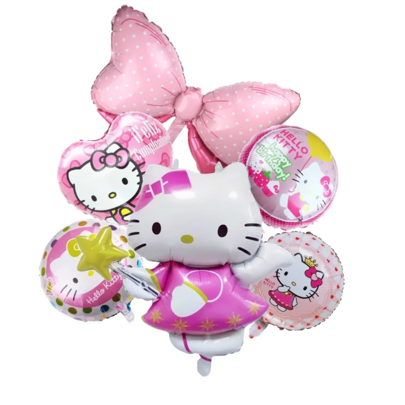 ﻿   ชุดตกแต่งงานวันเกิดธีมเฮลโลคิตตี้ใหม่ ลูกโป่งสไลด์ ของตกแต่งงานเลี้ยงฉลองทารกเพศหญิง งานปาร์ตี้สีชมพู ลูกโป่งเฮลิียมรูปแมว KT อุปกรณ์ตกแต่ง