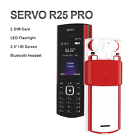 SERVO R25 PRO 2G GSM Mobile Phone Dual SIM Cards Super Sound Blacklist Speed Dial Auto Call Record Back-up Cellphones With TWS