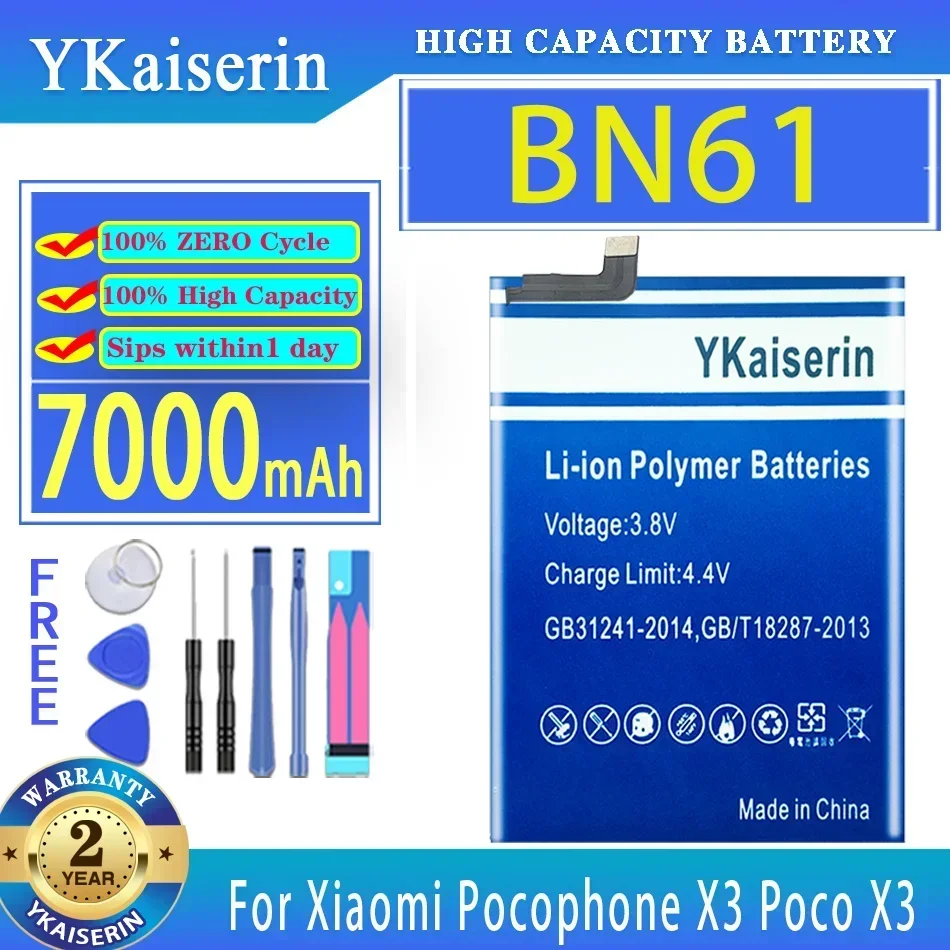 YKaiserin Replacement Battery BN57 BN61 For Xiaomi Pocophone X3/X3 Poco X3 Pro  high capacity battery