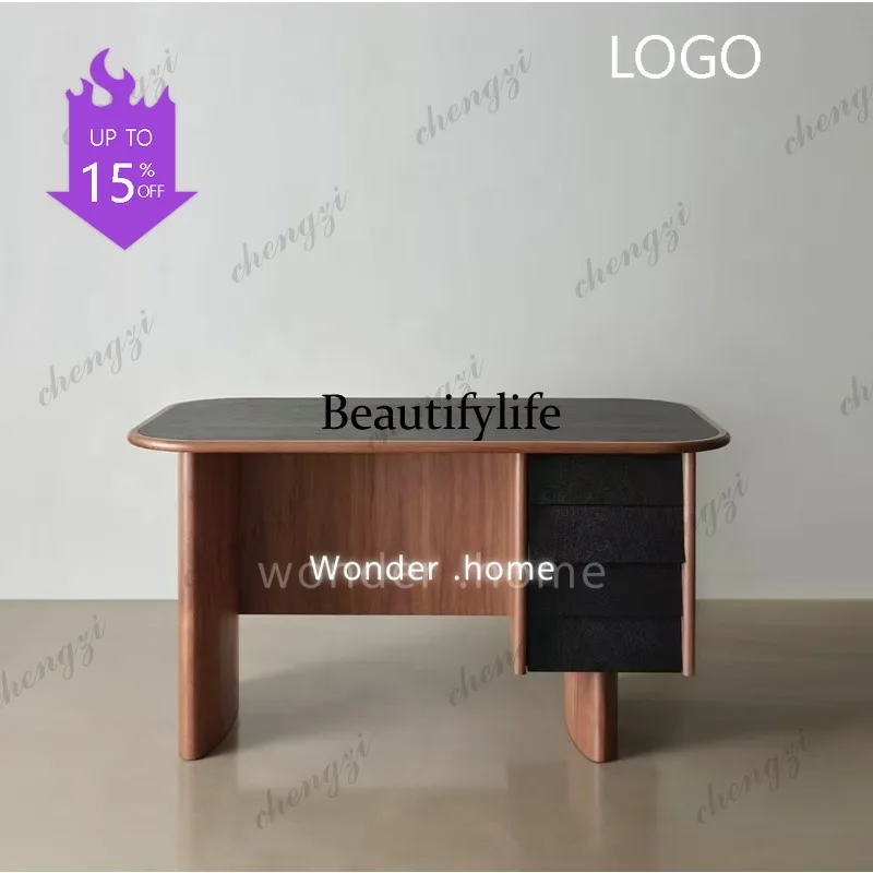 P41 Medieval style solid wood desk designer creative special-shaped desk desk bedroom