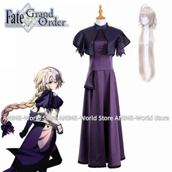 Anime Game Fate Grand Order FGO Jeanne D'Arc Joan of Arc Ruler Purple Dress Wig Cosplay Costume