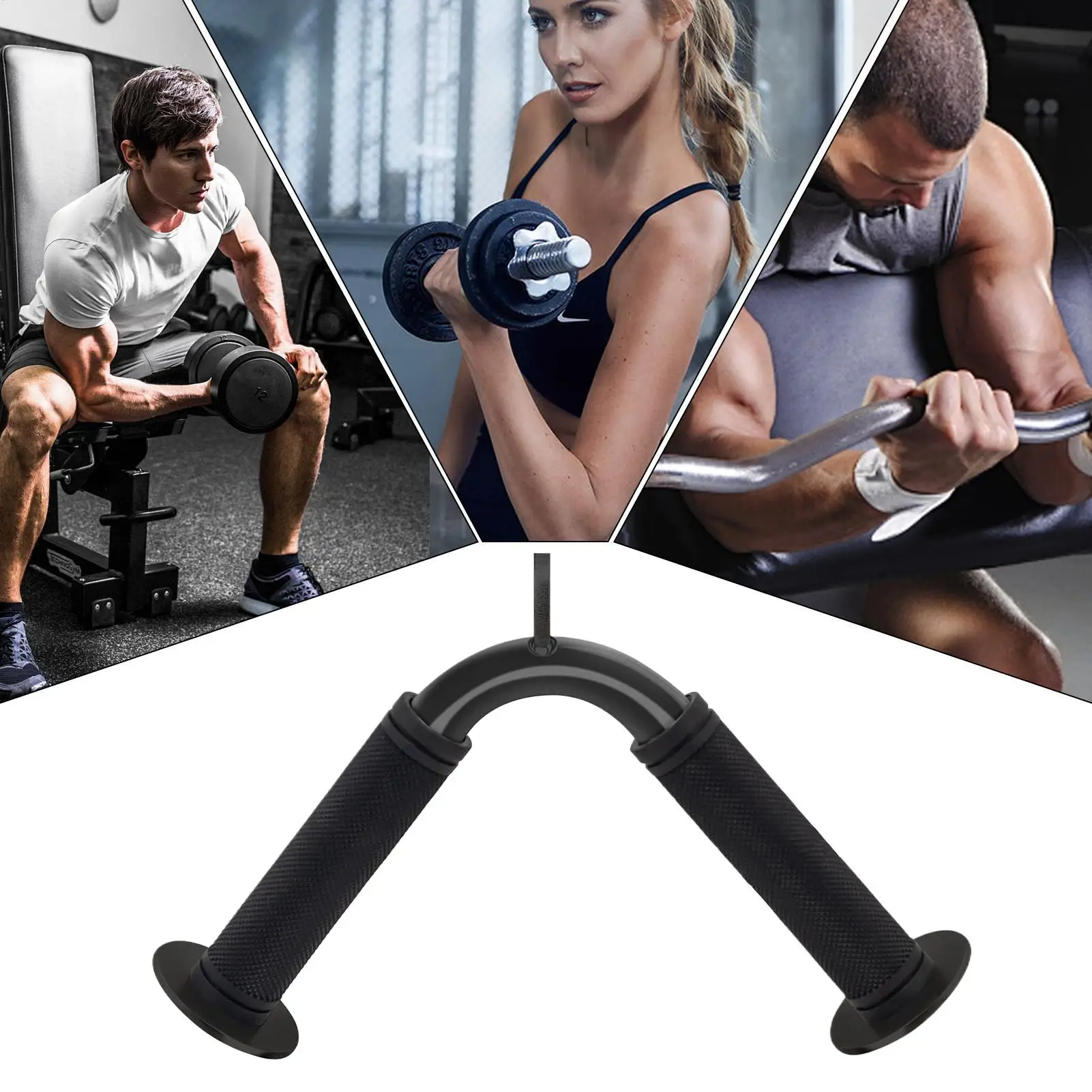 

Tricep Pull Down Attachment Tricep Steel Bar With Non-slip Rubber Grip Exercise Machine Attachments For Tricep Gym Workout