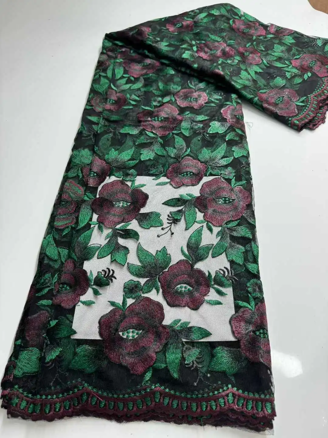 Kain Tulle Bordir Prancis Nigeria Afrika Kelas Atas 2025 untuk Pesta Pernikahan Gaun Pengantin Jahit