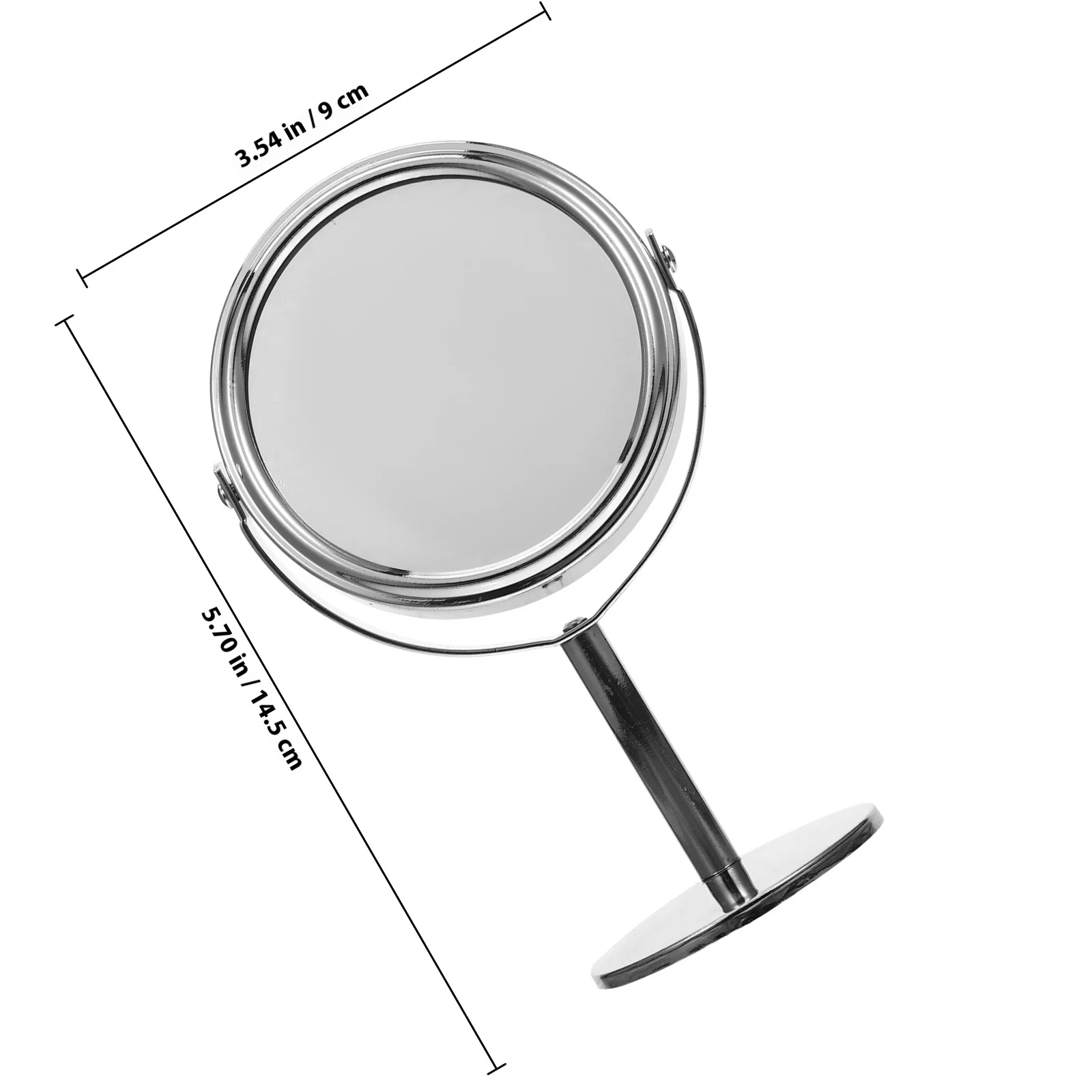 مرآة مكياج مستديرة على الوجهين لسطح المكتب مكبرة بزاوية 360 درجة وقاعدة ثابتة للحمام المنزلي