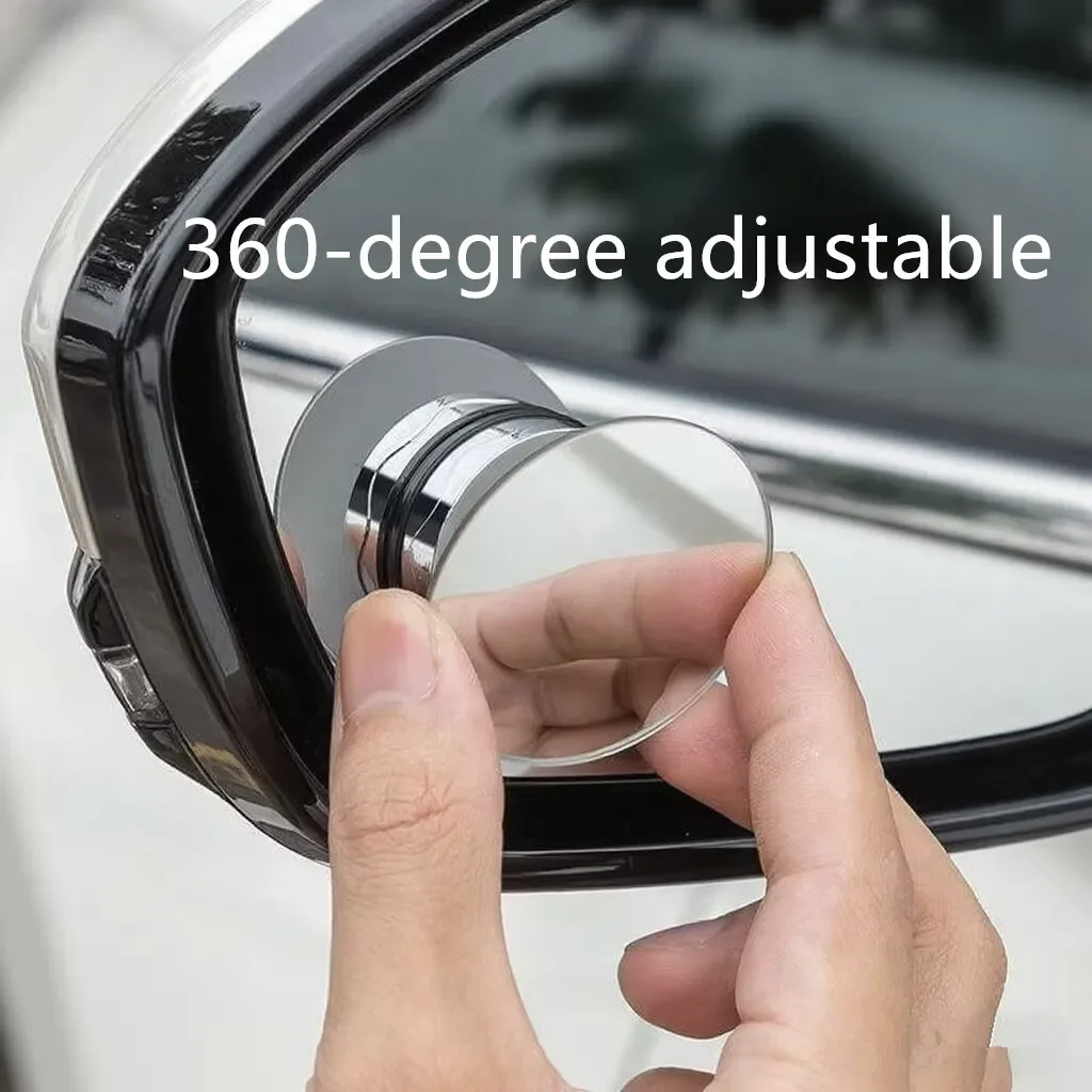 2 Stück Auto-Rückspiegel mit Saugnapf 360° Toter-Winkel-Spiegel Verstellbarer Runder Rahmen Weitwinkel-Rückspiegel Zusätzlicher Konvexspiegel