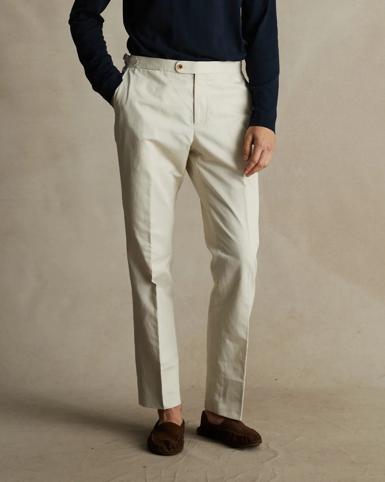 Fashion Simple Men Long Pants One Button Skim Fit Business Official Wear Customized 1 Piece Casual Trousers