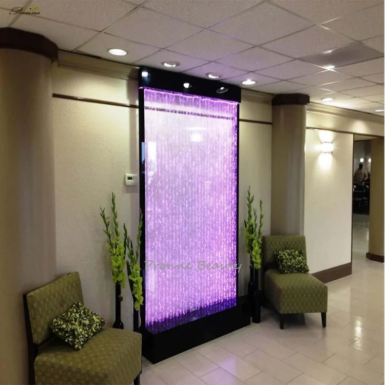 Customization.Decorative Acrylic Led Balcony Divider Screen Bubble Waterfall Wall Water Panel With logo