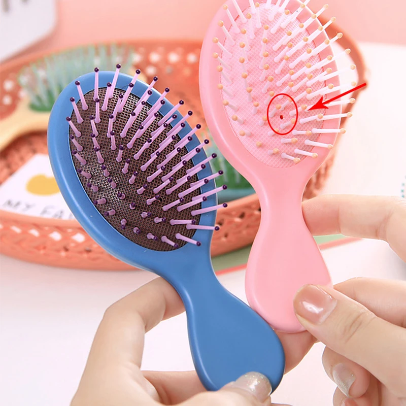 1 Pcs Mini Soft Bristles For Women Baby Girls Kids Wet Hair Brush Hair Combs Small Pocket Travel Hair Brush Hair Combs