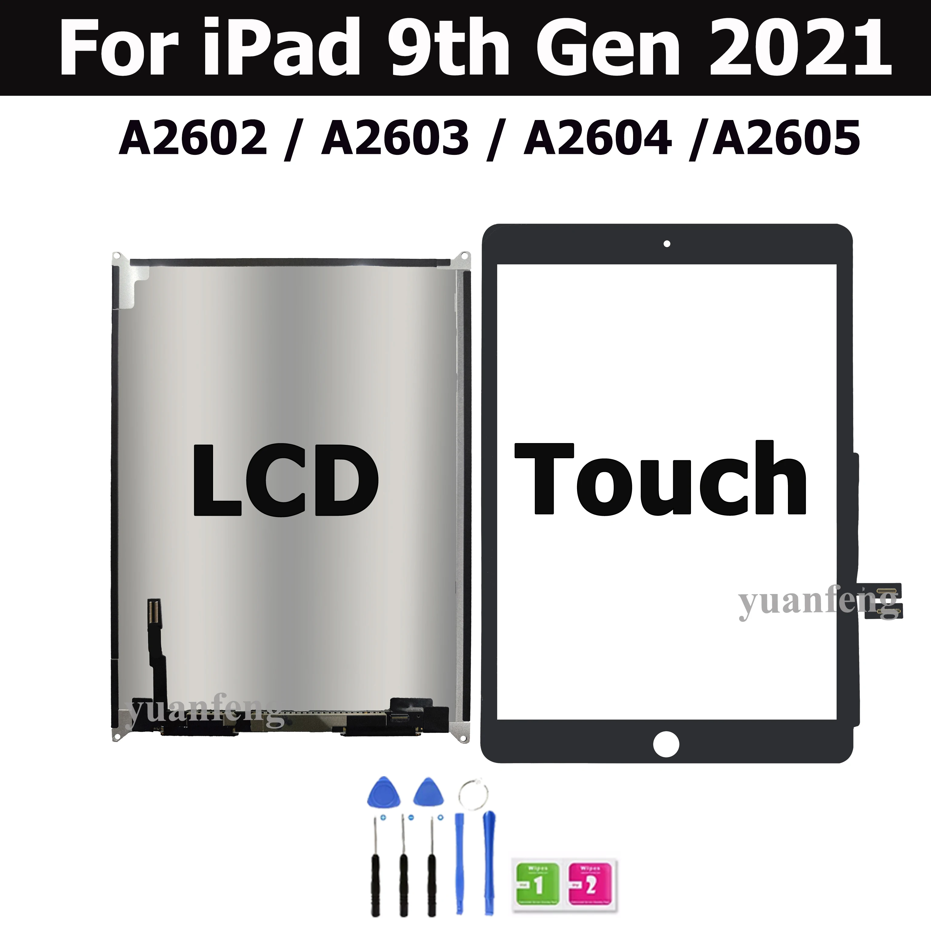 Écran Tactile iPad 9 2021 (10,2) A2602/A2603/A2604/A2605, ipad 2018 9.7 ecrandig
