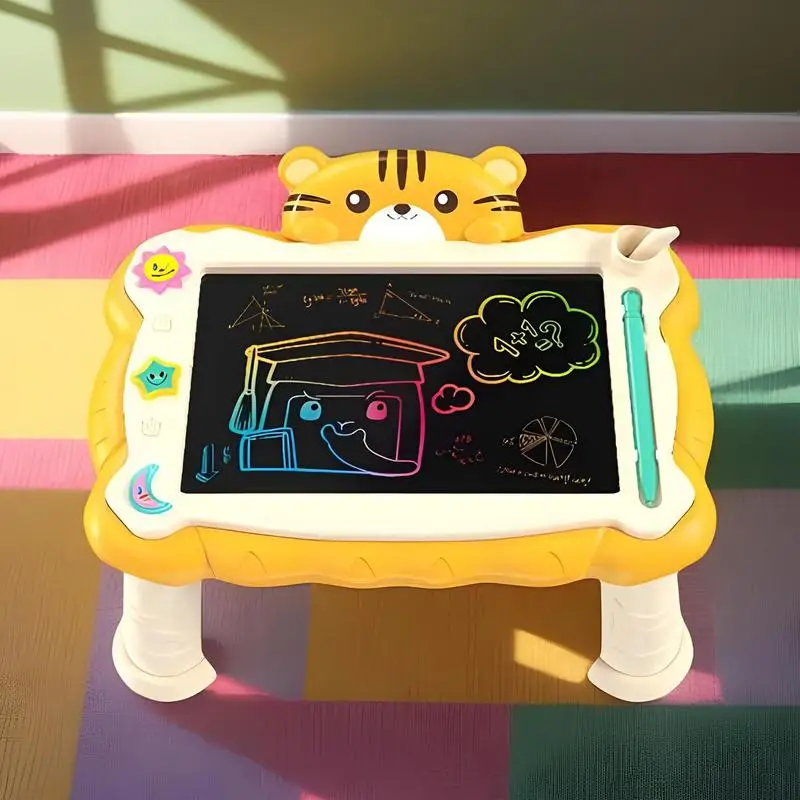 Lcd Writing Tablet Educational Kids Drawing Pad with Stand Reusable Learning Tool Art Supplies for Home School Travel