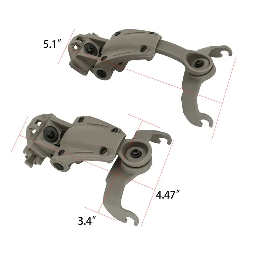 Tactical Helmet ARC/Wendy Rail Mount Adapter Compatible with Howard Leight for Tactica Hearing Protection Honeywell Impact Sport