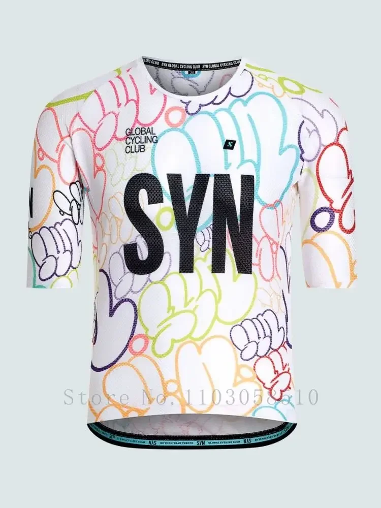 AliExpress NONE SYN Men's Cycling Jersey with Three Pockets Summer Breathable Road Cycling Short Sleeve Cycling Jersey Mountain Bike Clothing