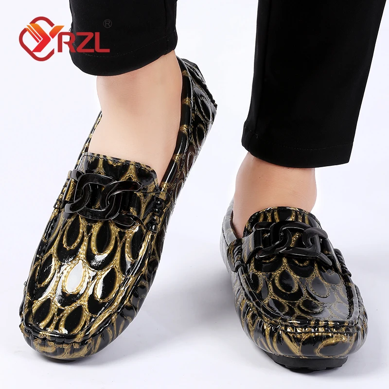 YRZL Mens Loafers Comfort Soft Moccasins High Quality Handmade PU Leather Shoes Men Flat Driving Shoes Casual Loafers for Men