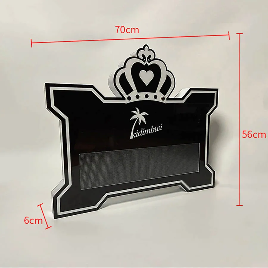 Rechargeable Digital LED Crown Shape Programmable Message Board LED Luminous Service Letter Message Sign for Night Club Decor