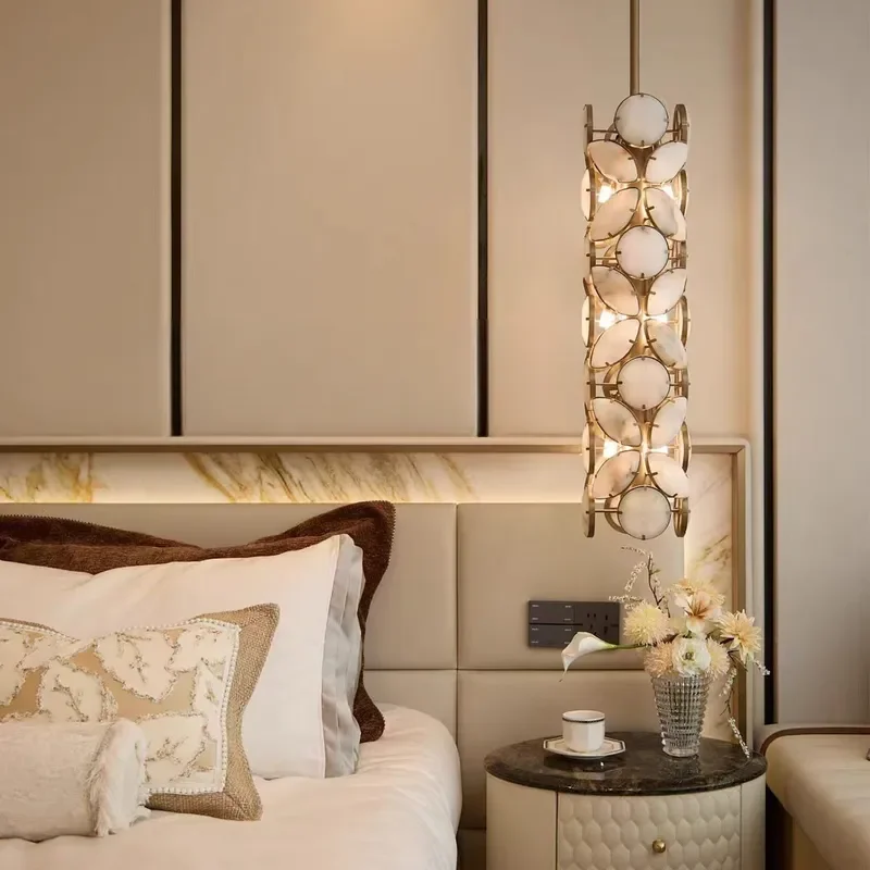 Modern Spanish Marble Chandelier for Dining Living Room Large Flat Light Luxury Pendant Lamp Home Decor