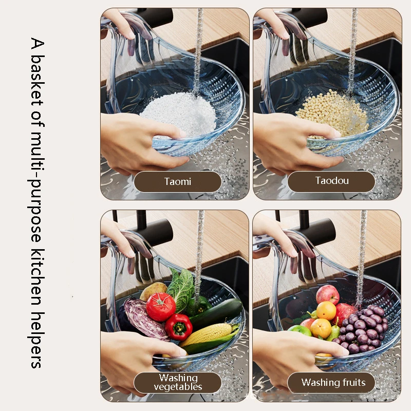 Drain Basket Bpa Free Vegetable Washing Basket With Handle Drainage Holes For Fruit Cleaning Multifunctional Food Grade Basin