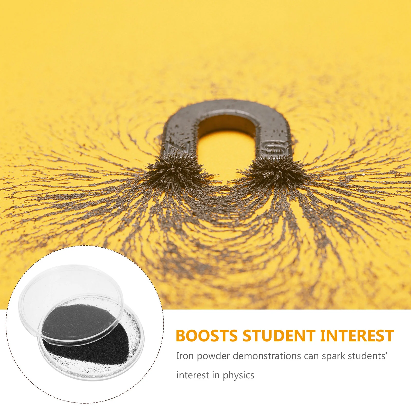 5Pcs Iron Powder Teaching Magnetic Field Education Science Experiment Box for Classroom Physics and School Projects