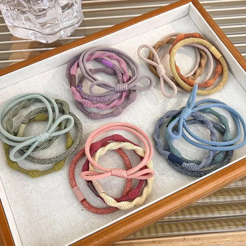 

4 шт./лот, женские резинки для волос, однотонные милые резинки для волос для девочек, резинки для хвоста, эластичные резинки для волос, аксессуары для волос