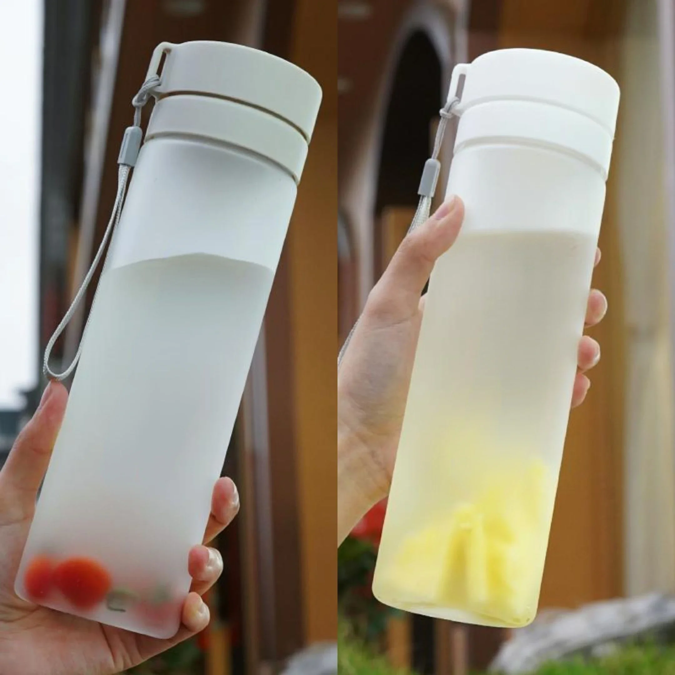 

Anti fall and heat-resistant sports plastic cup, portable and simple Korean version large capacity water bottle with rope