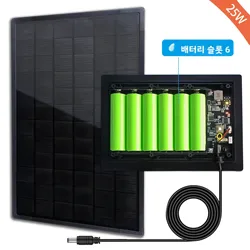 25W Solar Panel MPPT Charge Output 5V 12V 18650 Replaceable Battery Solar Cells Lamp Light Led Waterproof 3G CPE 4G Rouer WIFI