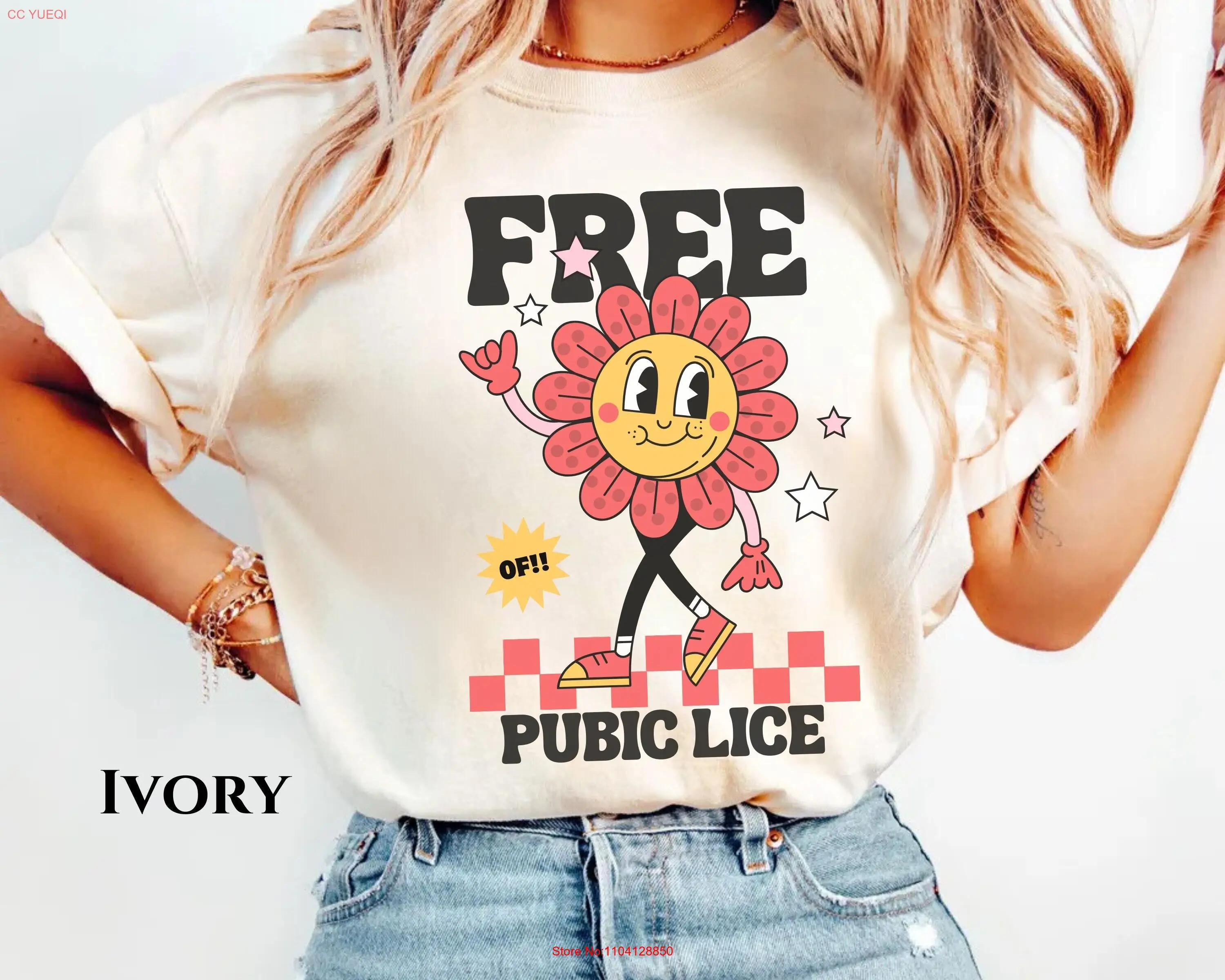 Free Pubic Lice Comfort Color T Shirt Retro 90s Embarrassing Funny AdulT Gen Z Meme Prank GifT Exchange Joke Y2k Parody