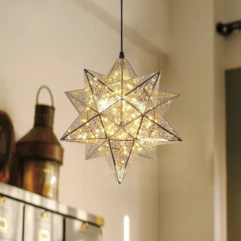 

Modern Luxury Designer Pendant Lights Coffee Shops Western Restaurants Hotels Internet Bars Bar Displays Five Pointed Star Lamp