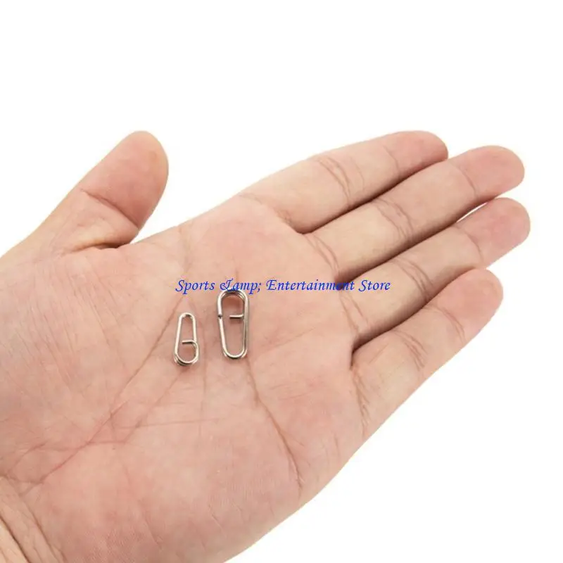 G7NF 50/100Pcs Oval Split Clip Fishing Connector Fishing Cnnector Accessories