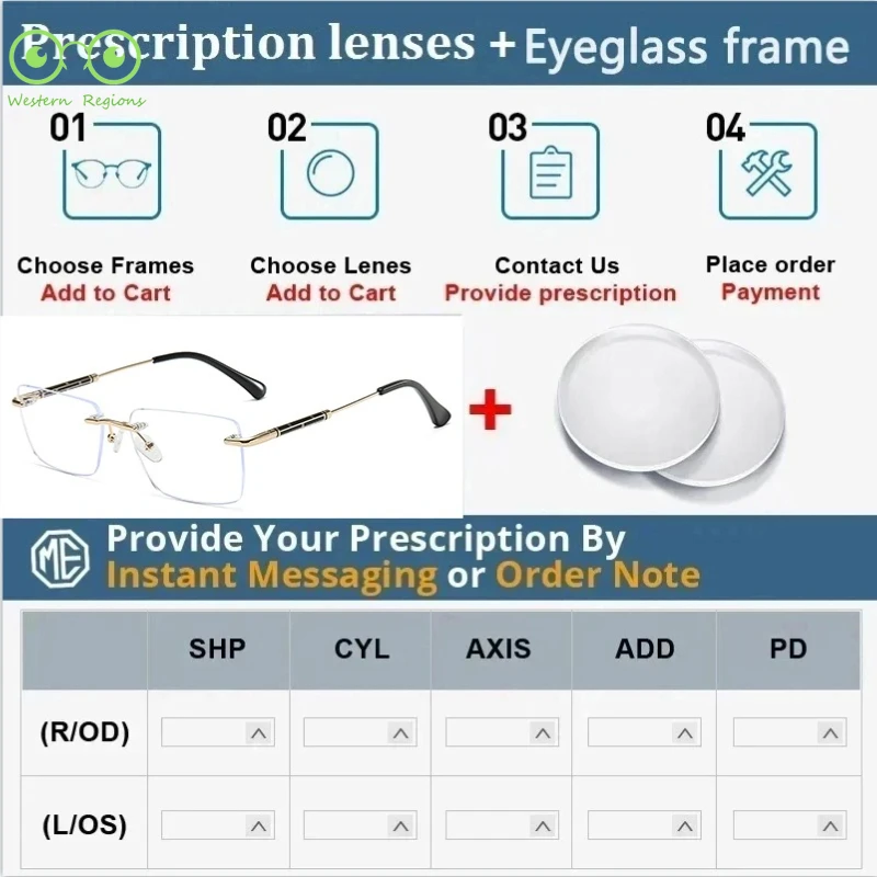 إطار نظارات للرجال والنساء لعامل مكتب الأعمال، إطار معدني مربع بدون حواف، نظارات مضادة للضوء الأزرق