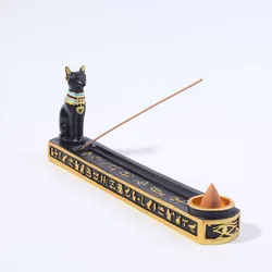 Nordic Resin Egyptian Cat God Incense Insert Ornaments Living Room Indoor Tea Table Incense Burner Crafts Christmas Decoration