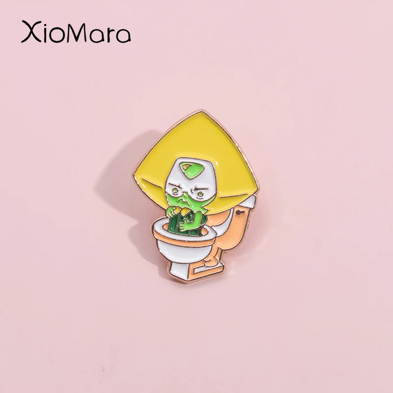 Personalized And Cute Co Branded Lapel Pin Toilet Anime Cartoon Figure Badge Enamel Pins For Hats Decoration Jewelry Accessories