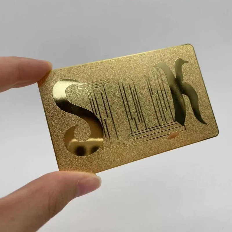 custom High End RFID NFC metal cards Silver Laser Cut Membership Stainless Steel Brushed Metal Vip Card