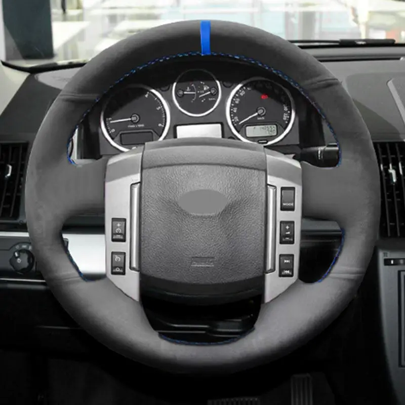 

Для Land Rover Freelander 2 2007 2008 2009 2010 2011 2012, замшевый кожаный внутренний чехол на руль автомобиля, декоративная отделка, аксессуары