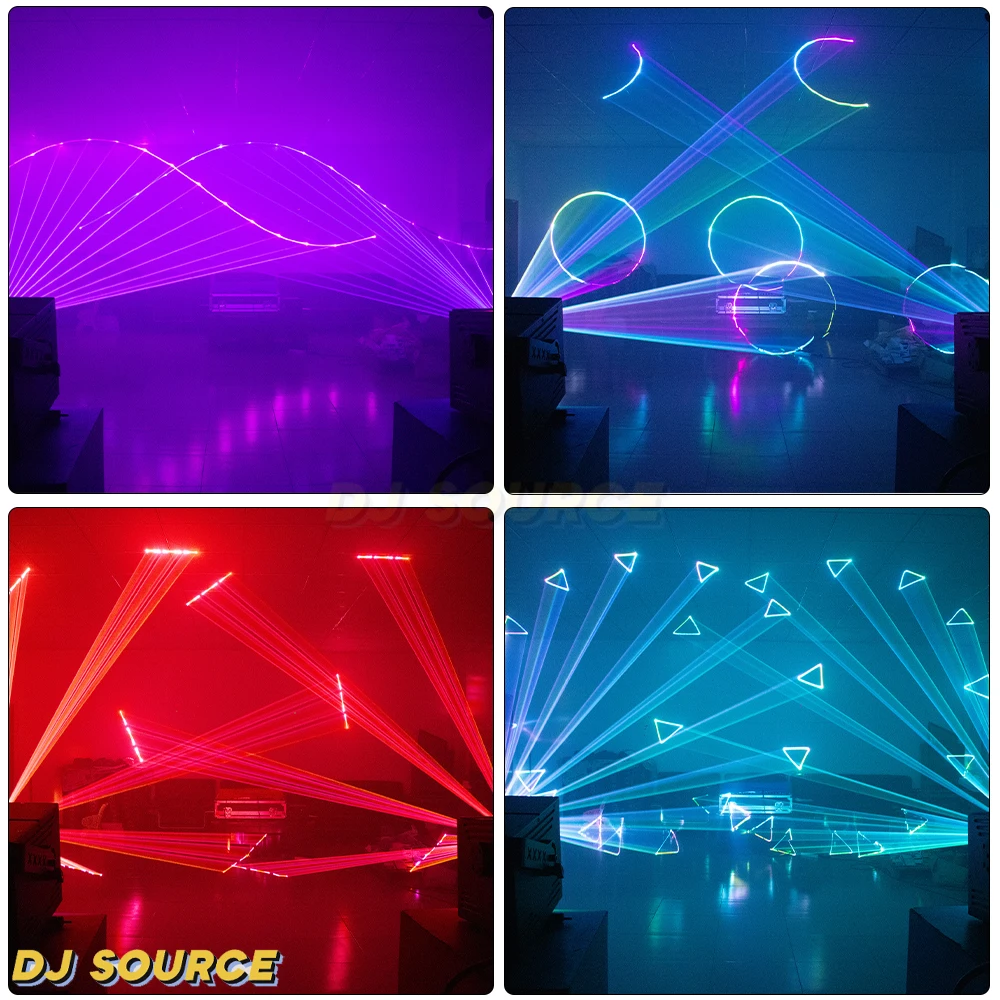 10W 12W 15W RGB Laser Light With ILDA 3D Animation Beam Pattern Projector DMX512 DJ Disco Party Wedding Show Stage Effects