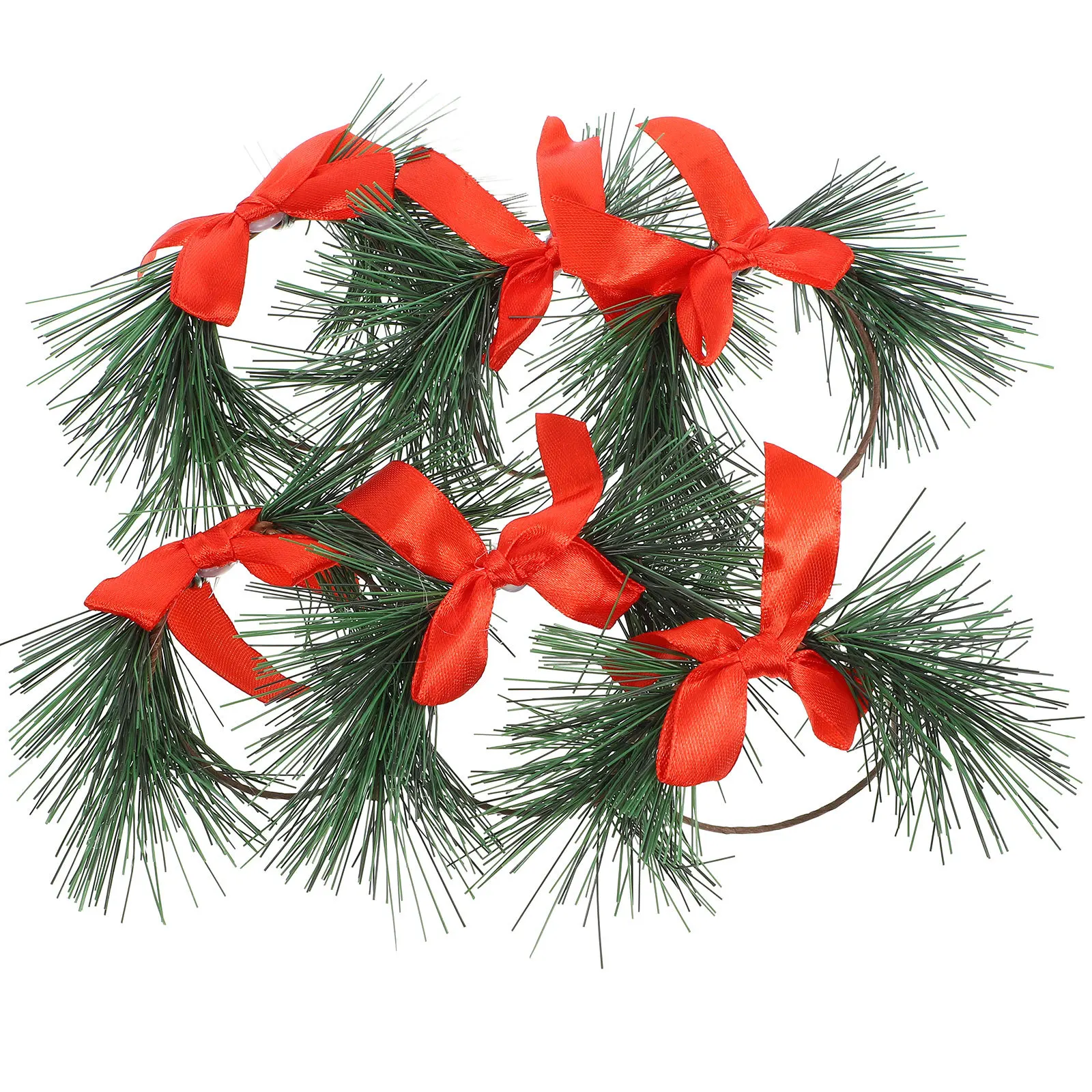 

6Pcs Rings Greenery Wreaths Reusable Tear Resistant Perfect Shelf Mantel Display Christmas Decor Mini Christmas Wreaths