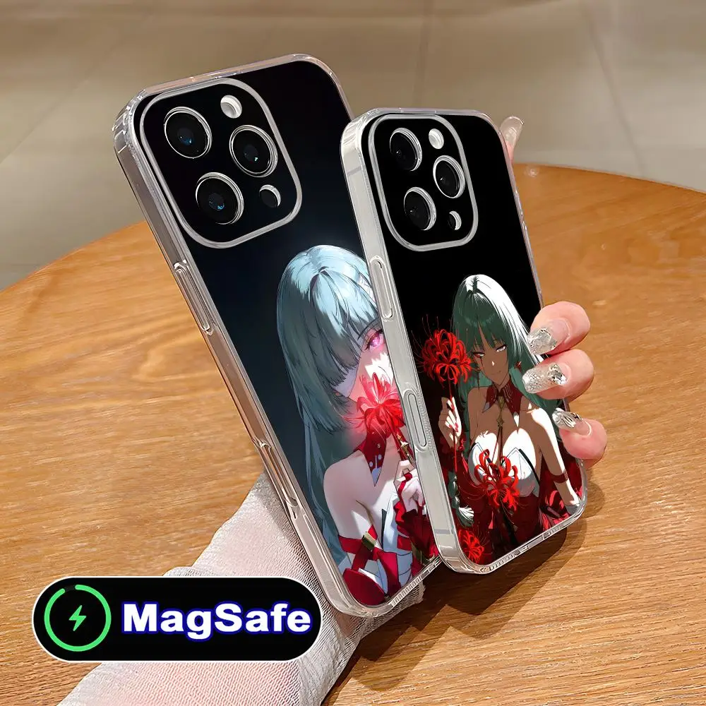 

Чехол для телефона Wuthering Waves Phrolova для iPhone 17, 16, 15, 14, 13, 12, 11 Air Pro Max Plus Mini Magsafe, прозрачный цветной чехол