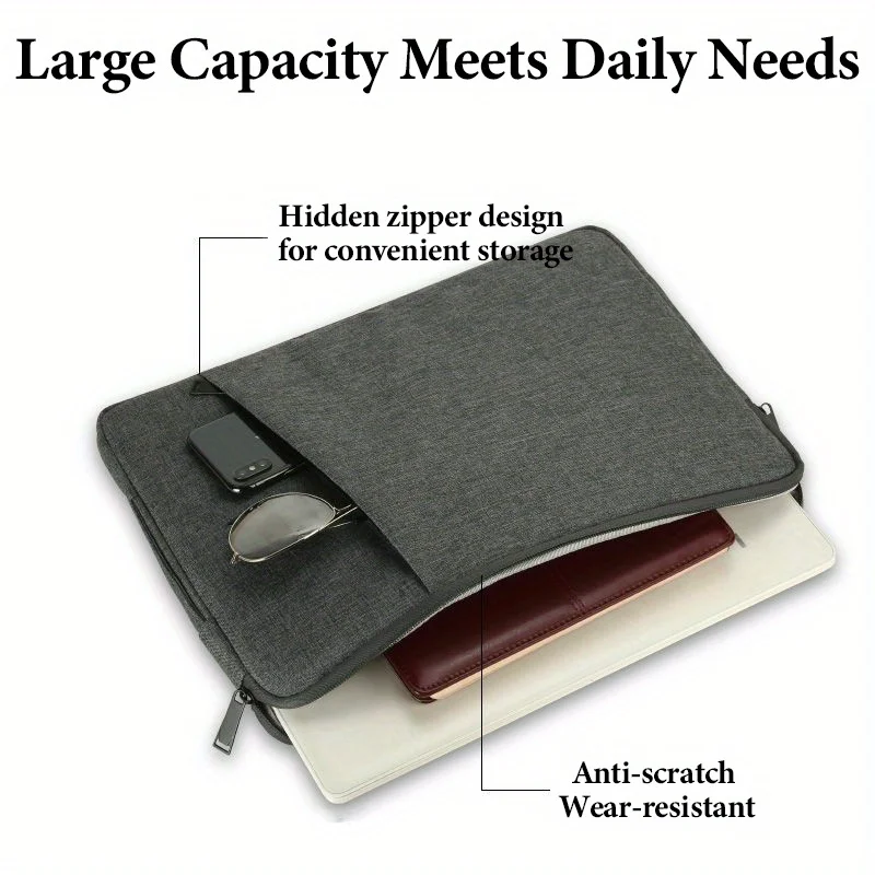 1PC 14 Inch Laptop Bag with Pocket, Multi-use Protective Sleeve for Laptop, Tablet, A4 LED Drawing Board, Business Briefcase