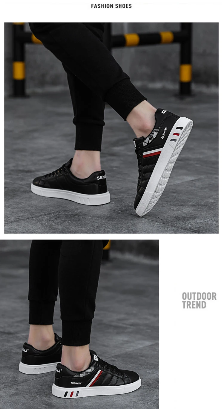 Herren-Herbst-Freizeitsneaker, Skate-Schuhe mit Streifendesign, Bieten Guten Komfort, Atmungsaktiv und Bequem – Detail 17