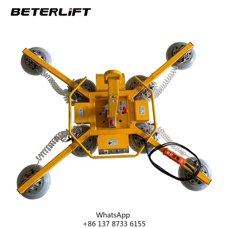 6/8/10 Ventose Flip-tipo Vuoto Tenda da costruzione in vetro Sollevatore da parete Gru Ventosa Attrezzatura di sollevamento Dispositivo di caricamento a sbalzo