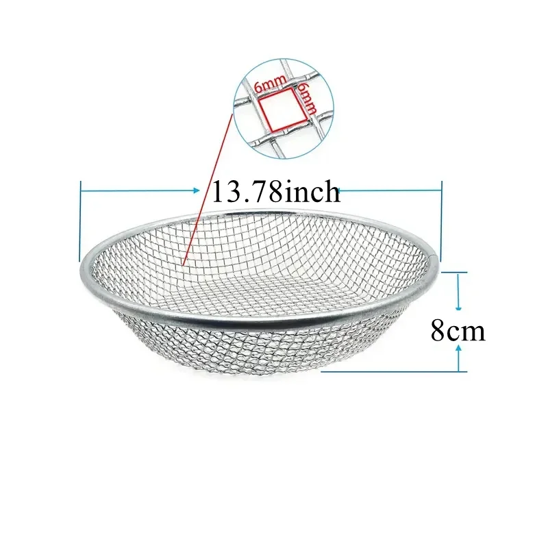 1pc Gardening Soil Compost Sieve Diameter 13.78inch, Stainless Steel Mesh Reinforced Edge Design, Aesthetically Pleasing And Re
