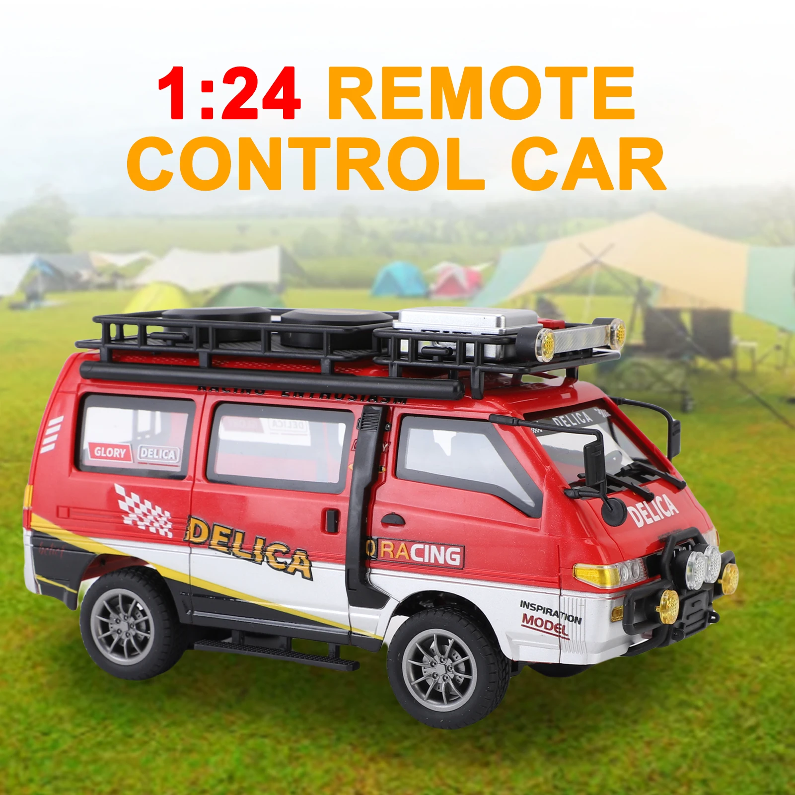 Furgone RC fuoristrada in scala 1:24, auto telecomandata proporzionale 2.4G, macchinina con fari a LED per adulti e bambini